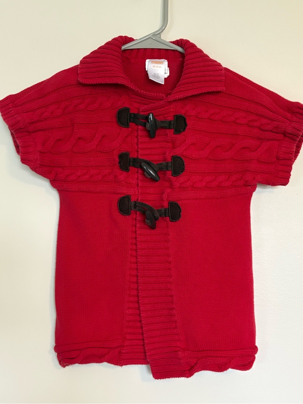 Gymboree Red Cable Knit Cardigan Short Sleeve Sweater